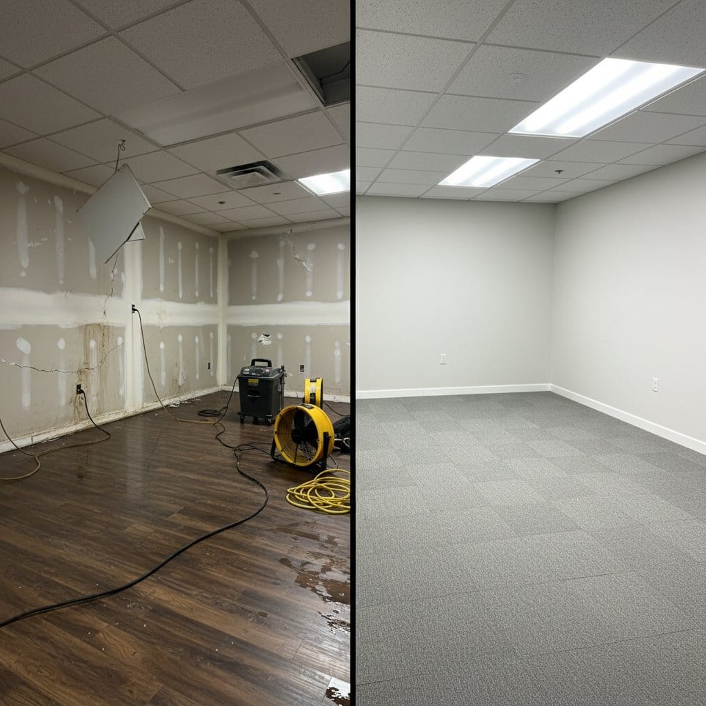 Structural Drying & Dehumidification restoration — commercial office space of commercial property in Ho-Ho-Kus, NJ